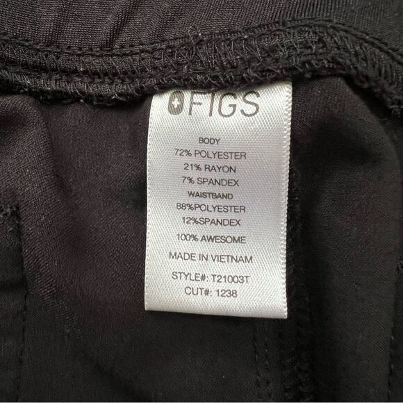 Figs Livingston Scrub Pants Size XXL Tall High Waist Core Black Medical Uniform - Picture 10 of 15